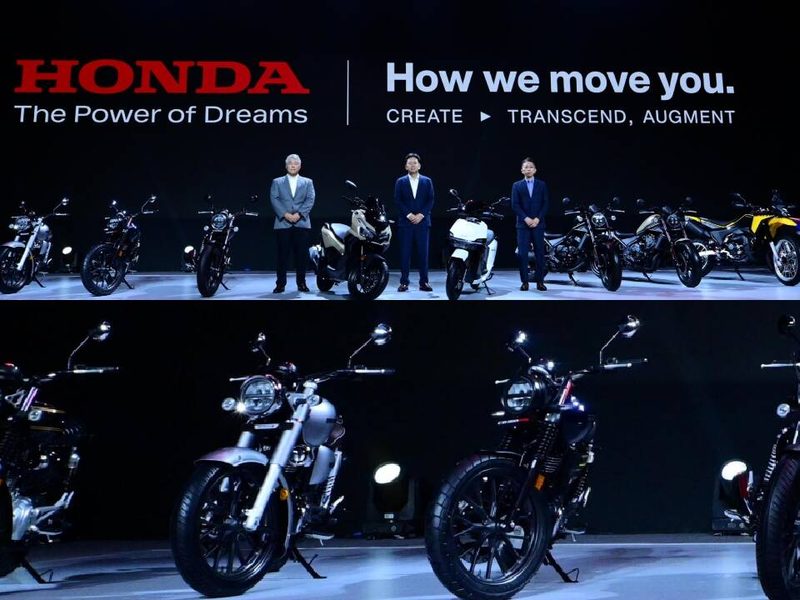 Honda new two-wheelers India showcase featuring Rebel 300, CB500, ADV160 lineup