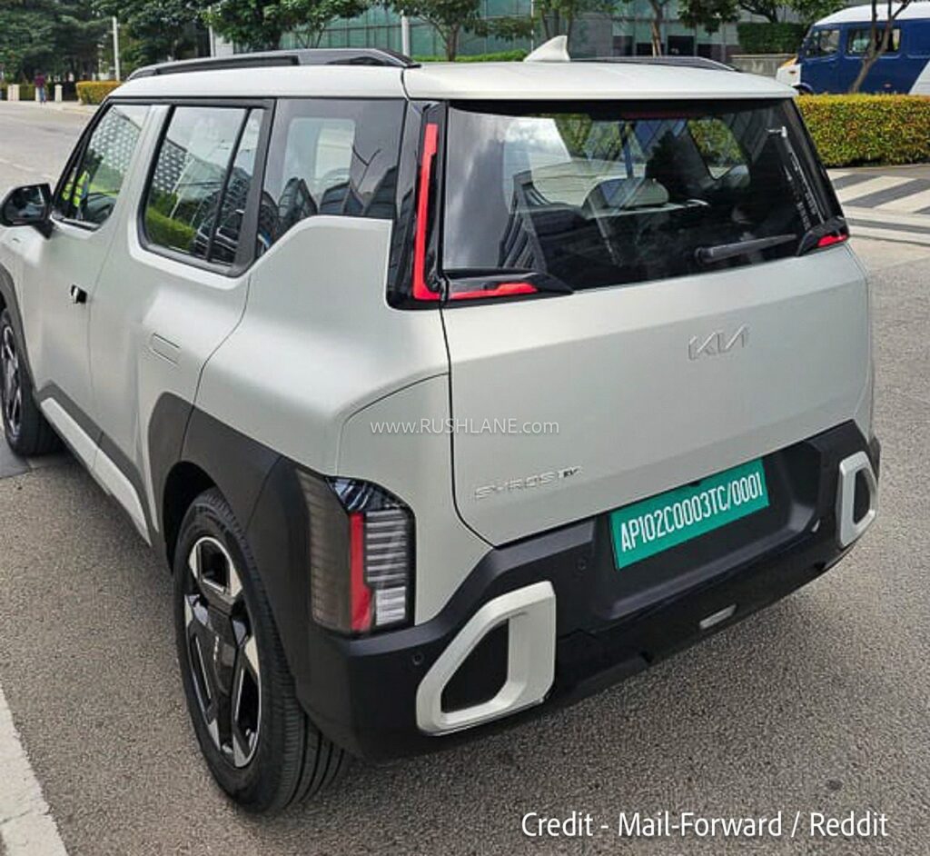 Kia Syros EV undisguised spy shot showing electric SUV design ahead of July launch