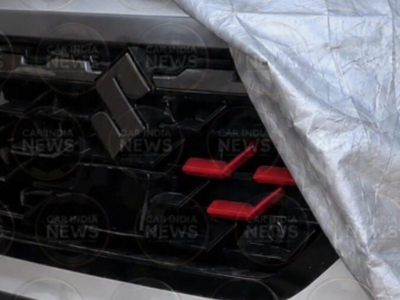 Maruti Suzuki Fronx facelift spy shot showing updated front grille, headlamps, and ADAS camera