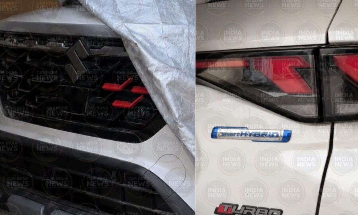 Maruti Suzuki Fronx facelift spy shot showing updated front grille, headlamps, and ADAS camera