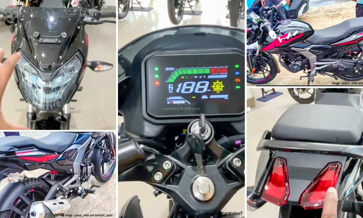 New Bajaj Pulsar 125 spy shot showing monoshock suspension and larger digital display