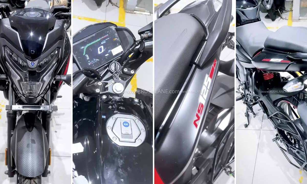 Bajaj Pulsar NS125 spied at dealership with new digital display and fresh colours