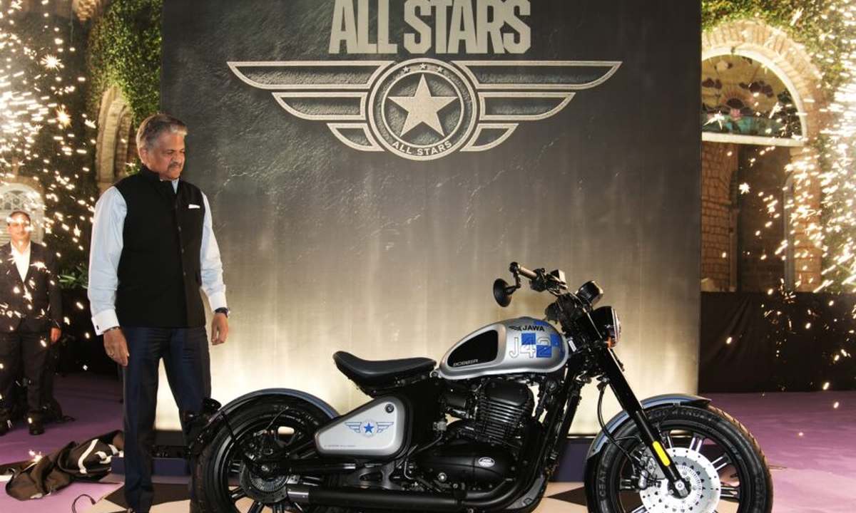 Jawa All Stars 42 Bobber with chequered graphics unveiled at Global Chess League 2026