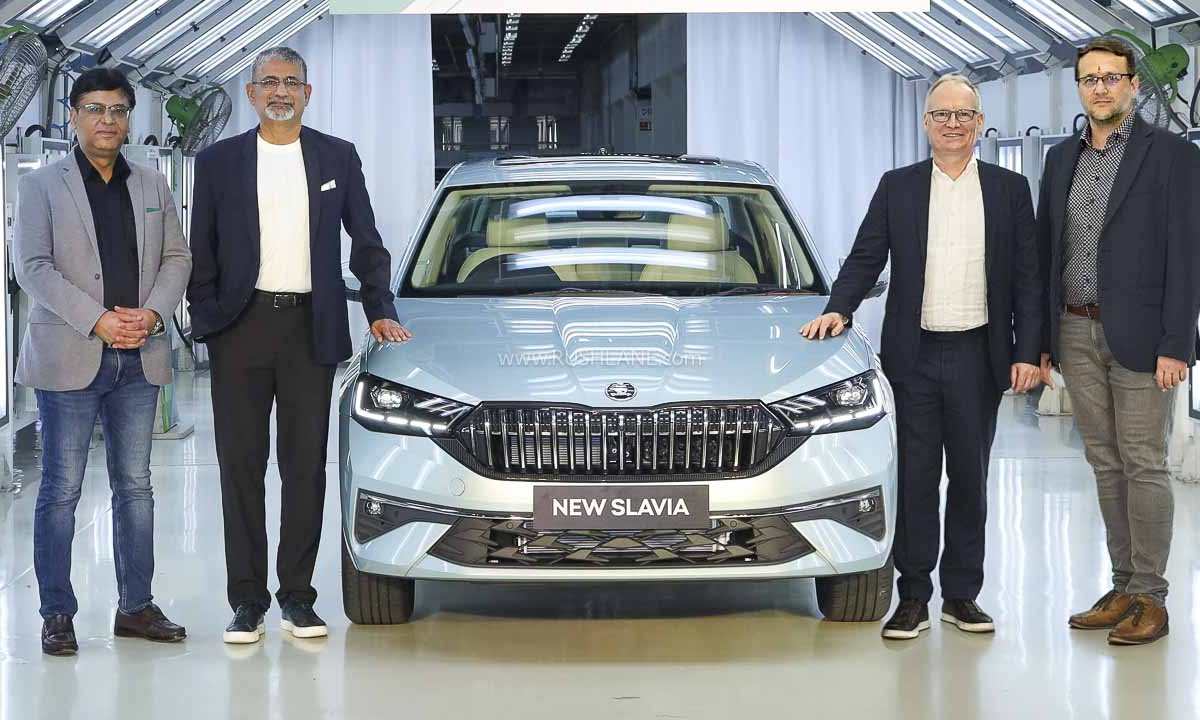 Skoda Slavia facelift production line at Pune manufacturing facility