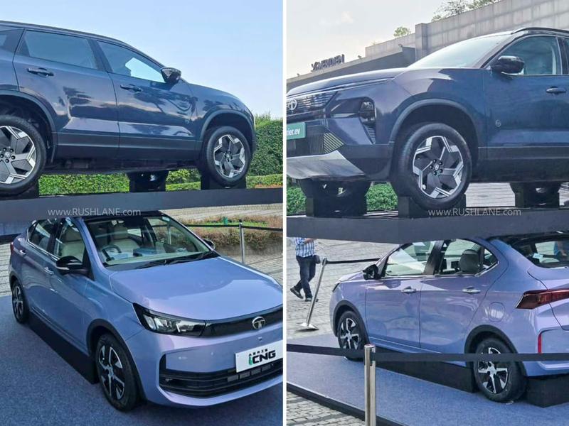 Tata Aeris structural strength demonstration with Harrier EV placed on sedan roof