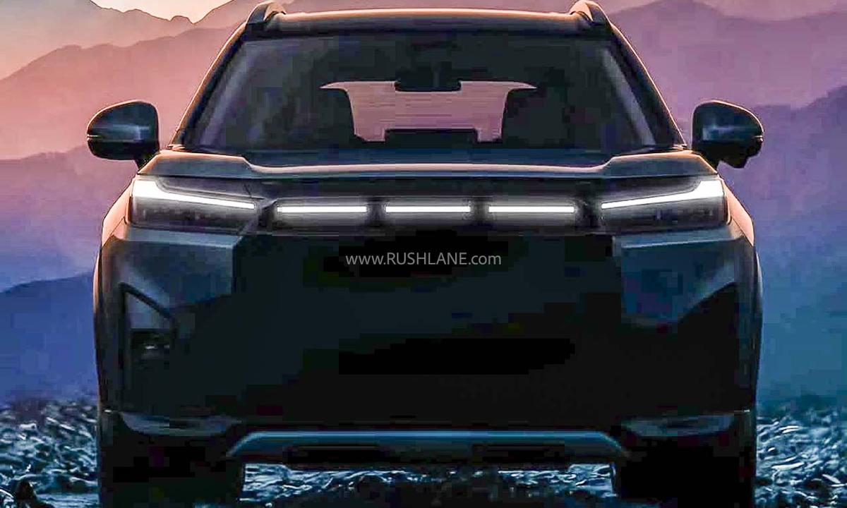 Honda Elevate facelift front teased with new segmented LED light signature for India launch
