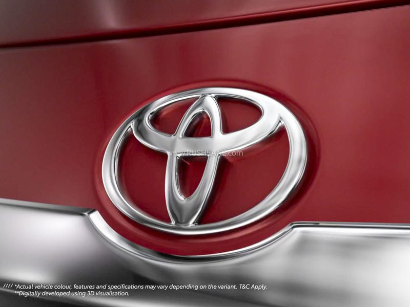 Toyota Glanza facelift teaser showing revised front grille and bumper design